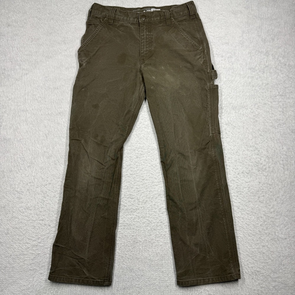 Carhartt 103279-217 Mossy Green Relaxed Fit Jean Canvas Pants Men's Size 32x32